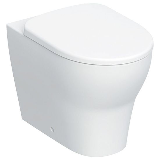 Immagine di VASO SELNOVA PREMIUM SET FILO PARETE RIMFREE CON SEDILE CHIUSURA STANDARD CERAMICA BIANCA GEBERIT