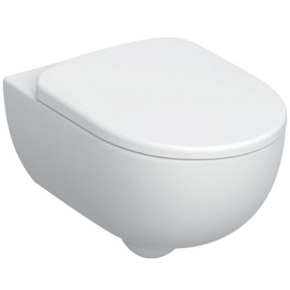 Immagine di VASO SELNOVA PREMIUM SET SOSPESO RIMFREE CON SEDILE CHIUSURA STANDARD CERAMICA BIANCA GEBERIT