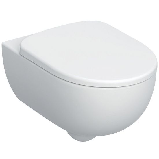 Immagine di VASO SELNOVA PREMIUM SET SOSPESO RIMFREE CON SEDILE CHIUSURA STANDARD CERAMICA BIANCA GEBERIT