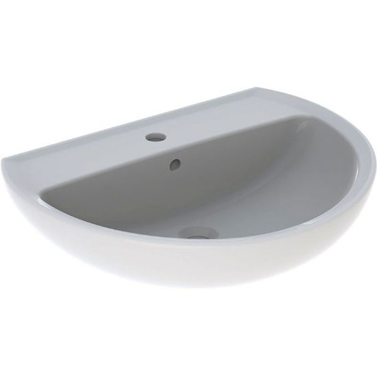 Immagine di LAVABO COLIBRI 65x49 CM INSTALLAZIONE SOSPESA O SU COLONNA MONOFORO CERAMICA BIANCA GEBERIT