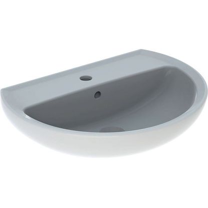 Immagine di LAVABO COLIBRI 60x45,5 CM INSTALLAZIONE SOSPESA O SU COLONNA MONOFORO CERAMICA BIANCA GEBERIT