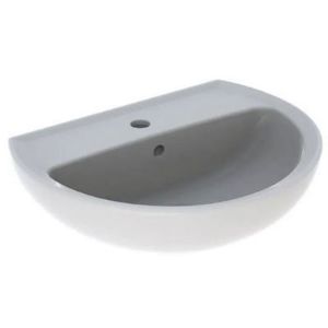 Immagine di LAVABO COLIBRI 55x42 CM INSTALLAZIONE SOSPESA O SU COLONNA MONOFORO CERAMICA BIANCA GEBERIT