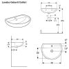 Immagine di LAVABO COLIBRI 55x42 CM INSTALLAZIONE SOSPESA O SU COLONNA MONOFORO CERAMICA BIANCA GEBERIT