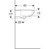 Immagine di LAVABO COLIBRI 55x42 CM INSTALLAZIONE SOSPESA O SU COLONNA MONOFORO CERAMICA BIANCA GEBERIT