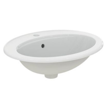 Immagine di LAVABO EUROVIT 57x46 CM INSTALLAZIONE INCASSO SOPRAPIANO CERAMICA BIANCA IDEAL STANDARD