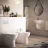 Immagine di LAVABO EUROVIT 55x46 CM INSTALLAZIONE SOSPESA O SU COLONNA CERAMICA BIANCA IDEAL STANDARD