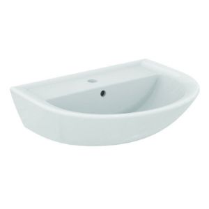 Immagine di LAVABO EUROVIT 60x47 CM INSTALLAZIONE SOSPESA O SU COLONNA CERAMICA BIANCA IDEAL STANDARD