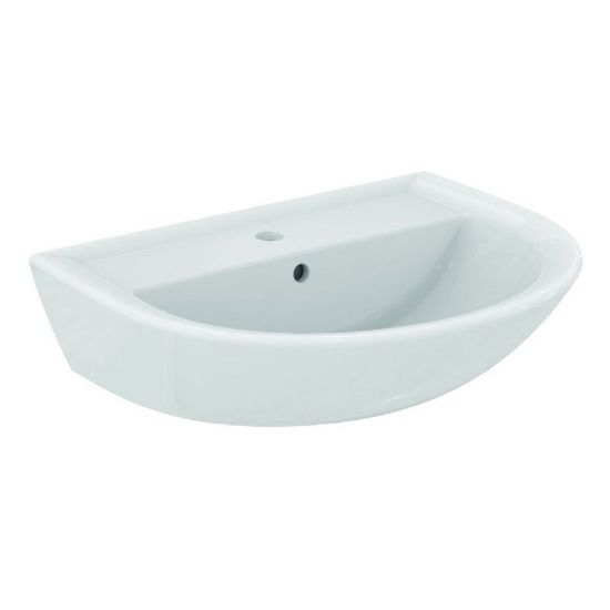 Immagine di LAVABO EUROVIT 60x47 CM INSTALLAZIONE SOSPESA O SU COLONNA CERAMICA BIANCA IDEAL STANDARD