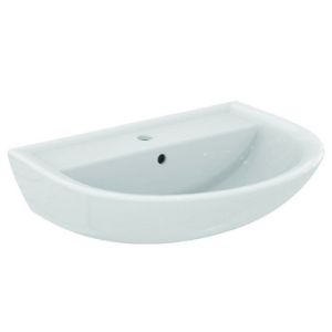 Immagine di LAVABO EUROVIT 65x50 CM INSTALLAZIONE SOSPESA O SU COLONNA CERAMICA BIANCA IDEAL STANDARD