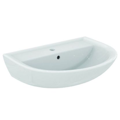 Immagine di LAVABO EUROVIT 65x50 CM INSTALLAZIONE SOSPESA O SU COLONNA CERAMICA BIANCA IDEAL STANDARD