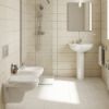 Immagine di LAVABO EUROVIT 65x50 CM INSTALLAZIONE SOSPESA O SU COLONNA CERAMICA BIANCA IDEAL STANDARD