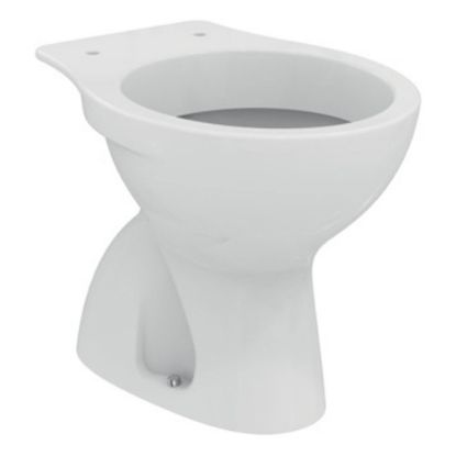 Immagine di VASO EUROVIT A TERRA DISTANZIATO SCARICO PAVIMENTO CERAMICA BIANCA IDEAL STANDARD (SENZA SEDILE)