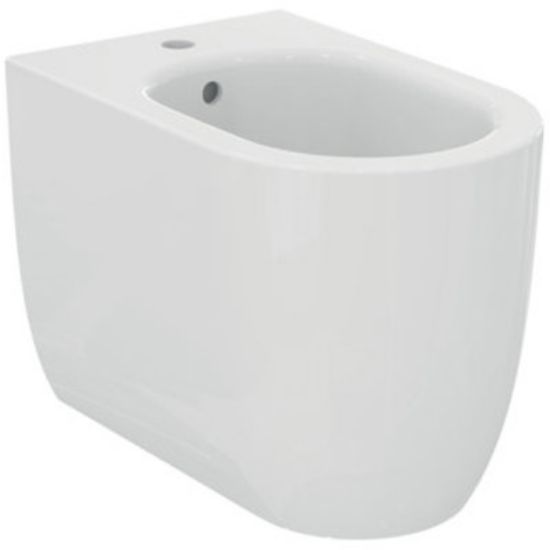 Immagine di BIDET BLEND CURVE FILO PARETE MONOFORO CERAMICA BIANCA IDEAL STANDARD