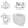 Immagine di BIDET BLEND CURVE FILO PARETE MONOFORO CERAMICA BIANCA IDEAL STANDARD