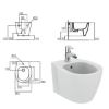 Immagine di BIDET CONNECT SPACE SOSPESO 48 CM CERAMICA BIANCA IDEAL STANDARD