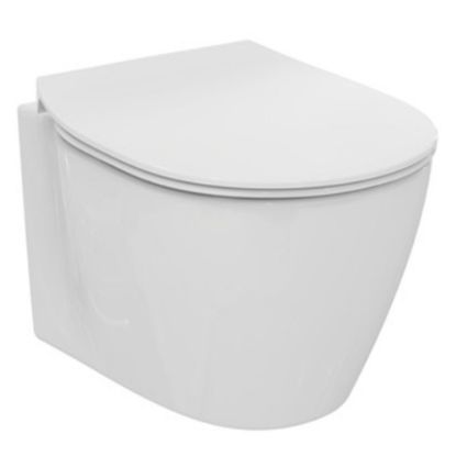 Immagine di VASO CONNECT SPACE SOSPESO 48 CM CON SEDILE CERAMICA BIANCA IDEAL STANDARD