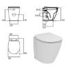 Immagine di VASO CONNECT SPACE FILO PARETE 48 CM CON SEDILE CERAMICA BIANCA IDEAL STANDARD