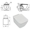 Immagine di VASO STRADA 2 SOSPESO AQUABLADE CON SEDILE CERAMICA BIANCA IDEAL STANDARD