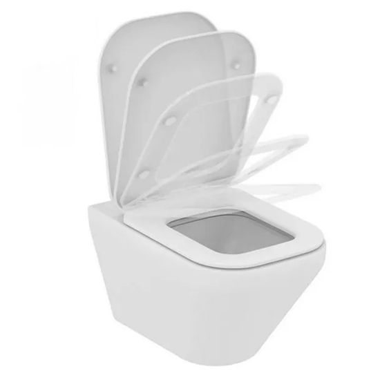 Immagine di VASO TONIC 2 SOSPESO AQUABLADE CON SEDILE SOFT CLOSE CERAMICA BIANCA IDEAL STANDARD