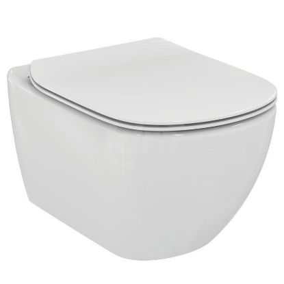 Immagine di VASO TESI SOSPESO AQUABLADE CON SEDILE CERAMICA BIANCA IDEAL STANDARD