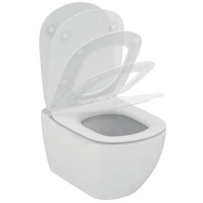 Immagine di VASO TESI SOSPESO AQUABLADE CON SEDILE SOFT CLOSE CERAMICA BIANCA IDEAL STANDARD