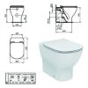 Immagine di VASO TESI MULTI AQUABLADE FILO PARETE CON SEDILE CERAMICA BIANCA IDEAL STANDARD