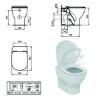 Immagine di VASO TESI MULTI AQUABLADE FILO PARETE CON SEDILE SOFT CLOSE CERAMICA BIANCA IDEAL STANDARD