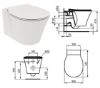 Immagine di VASO CONNECT AIR SOSPESO CON SEDILE SLIM CERAMICA BIANCA IDEAL STANDARD