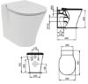 Immagine di VASO CONNECT AIR FILO PARETE CON SEDILE SLIM CERAMICA BIANCA IDEAL STANDARD