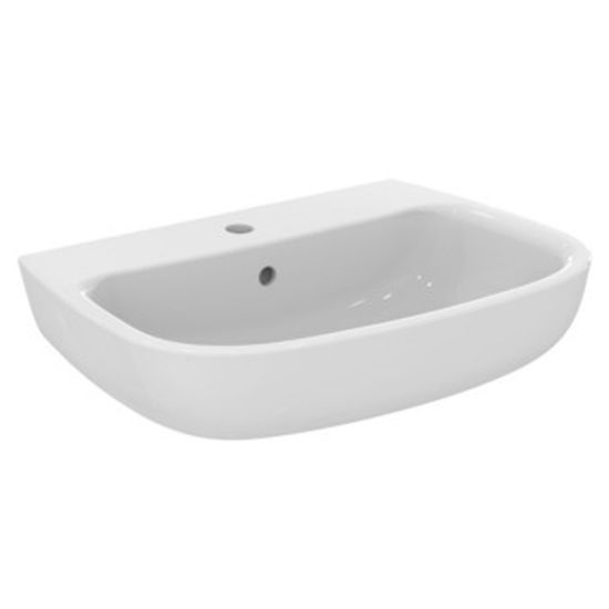 Immagine di LAVABO I.LIFE A 60x48 CM INSTALLAZIONE SOSPESA O SU COLONNA CERAMICA BIANCA IDEAL STANDARD