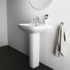 Immagine di LAVABO I.LIFE A 65x48 CM INSTALLAZIONE SOSPESA O SU COLONNA CERAMICA BIANCA IDEAL STANDARD