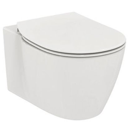 Immagine di VASO CONNECT SOSPESO AQUABLADE CON SEDILE SLIM CERAMICA BIANCA IDEAL STANDARD