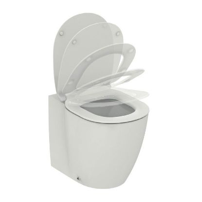 Immagine di VASO CONNECT AQUABLADE FILO PARETE CON SEDILE SOFT CLOSE CERAMICA BIANCA IDEAL STANDARD