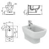 Immagine di BIDET ESEDRA SOSPESO CERAMICA BIANCA IDEAL STANDARD