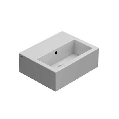 Immagine di LAVABO STONE 40x32 CM INSTALLAZIONE SOSPESA MONOFORO CERAMICA BIANCA GLOBO