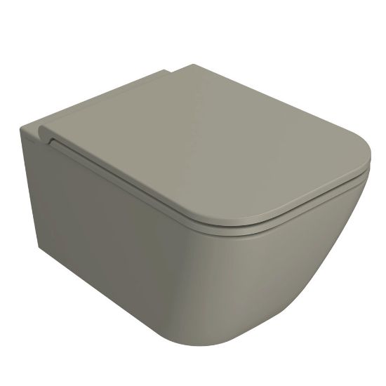Immagine di VASO STONE SOSPESO SENZA BRIDA 52x36 CM CERAMICA COLORE CACHEMIRE GLOBO (SENZA SEDILE)