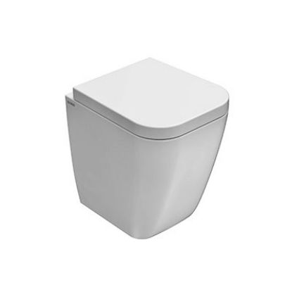 Immagine di VASO STONE FILO PARETE 45x36 CM CERAMICA BIANCA GLOBO (SENZA SEDILE)