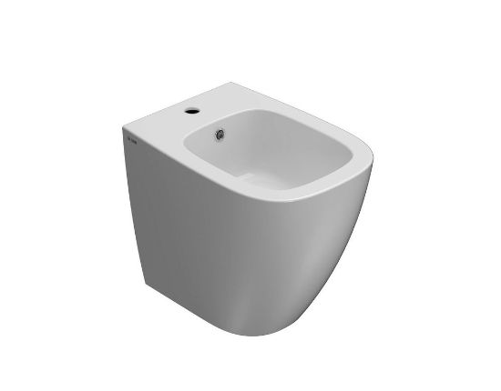 Immagine di BIDET GENESIS FILO PARETE 50x36 CM MONOFORO CERAMICA BIANCA GLOBO