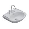 Immagine di LAVABO PAESTUM 62x52 CM INSTALLAZIONE SOSPESA O SU COLONNA PREDISPOSIZIONE 3 FORI CERAMICA BIANCA GLOBO