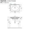 Immagine di LAVABO PAESTUM 75x55 CM INSTALLAZIONE SOSPESA PREDISPOSIZIONE 3 FORI CERAMICA BIANCA GLOBO