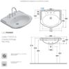 Immagine di LAVABO PAESTUM 71x57 CM INSTALLAZIONE SOSPESA O SU COLONNA PREDISPOSIZIONE 3 FORI CERAMICA BIANCA GLOBO