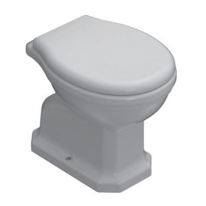 Immagine di VASO PAESTUM MONOBLOCCO SCARICO A PAVIMENTO CERAMICA BIANCA GLOBO (SENZA SEDILE)