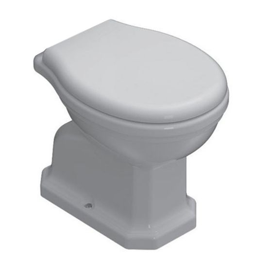 Immagine di VASO PAESTUM MONOBLOCCO SCARICO A PAVIMENTO CERAMICA BIANCA GLOBO (SENZA SEDILE)