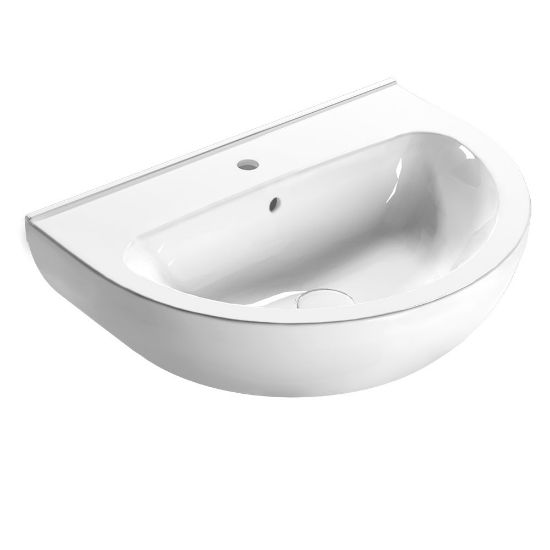 Immagine di LAVABO GRACE 60x45 CM INSTALLAZIONE SOSPESA O SU COLONNA PREDISPOSIZIONE 3 FORI CERAMICA BIANCA GLOBO