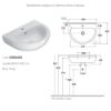 Immagine di LAVABO GRACE 60x45 CM INSTALLAZIONE SOSPESA O SU COLONNA PREDISPOSIZIONE 3 FORI CERAMICA BIANCA GLOBO