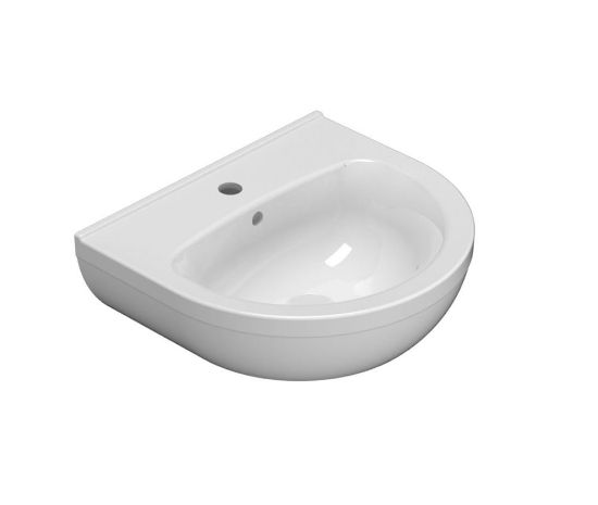 Immagine di LAVABO GRACE 50x40 CM INSTALLAZIONE SOSPESA O SU COLONNA MONOFORO CERAMICA BIANCA GLOBO