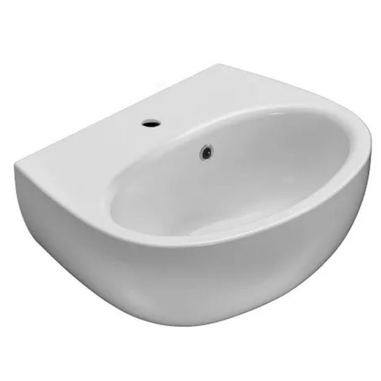 Immagine di LAVABO GRACE 45x36 CM INSTALLAZIONE SOSPESA MONOFORO CERAMICA BIANCA GLOBO