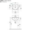 Immagine di LAVABO GRACE 45x36 CM INSTALLAZIONE SOSPESA MONOFORO CERAMICA BIANCA GLOBO