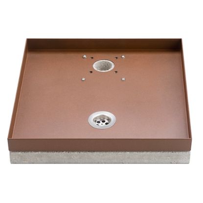 Immagine di BASE UNIVERSALE PORTACIOTTOLO COLOR RUGGINE 40x40 H 8 CM BEL-FER