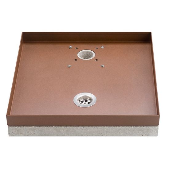 Immagine di BASE UNIVERSALE PORTACIOTTOLO COLOR RUGGINE 40x40 H 8 CM BEL-FER